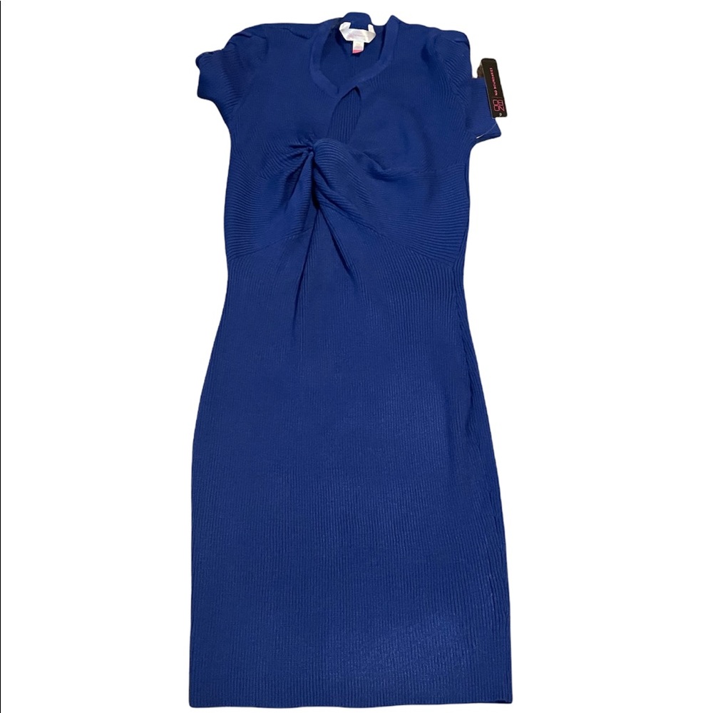 Blue short sweater dress